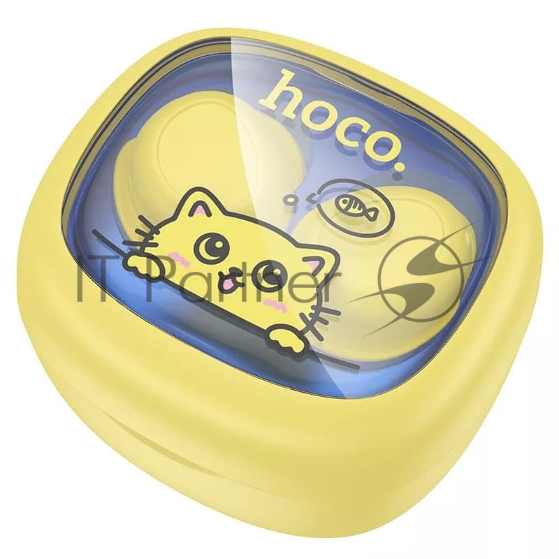 Наушники TWS Hoco EW111 Friendly желтый, внутриканальные, Bluetooth, до 4 ч