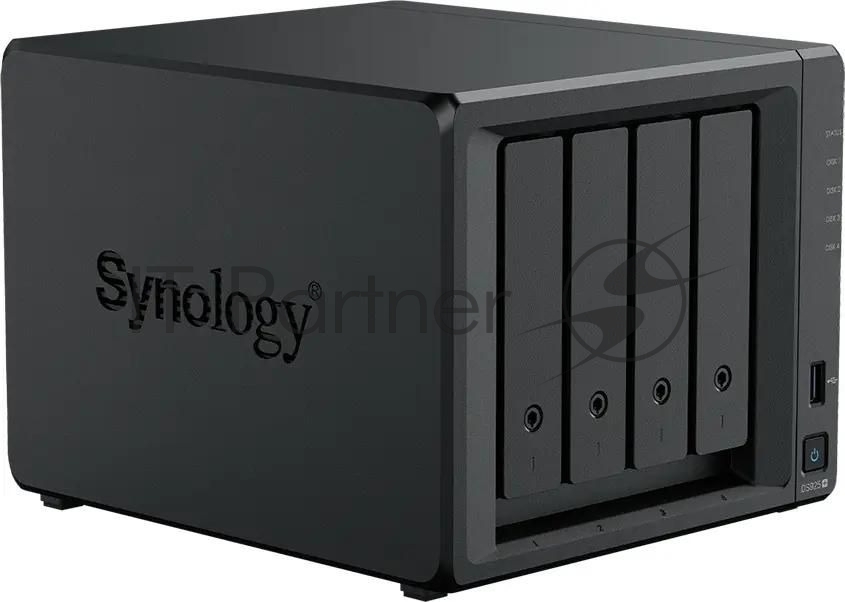 Сетевое хранилище Synology DiskStation DS925+ черный (AMD Ryzen V1500B/4Gb/4 pcs (3.5" or 2.5" SATA or SSD)/1xM.2 2280 NVMe SSD/RAID/1x4Gb/no WIFI) (DS