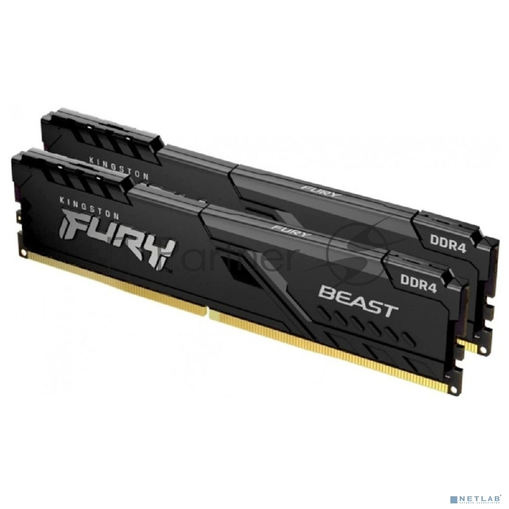 Память DDR4 2x16GB 3200MHz Kingston KF432C16BB1K2/32WP Fury Beast Black RTL Gaming PC4-25600 CL16 DIMM 288-pin 1.35В dual rank с радиатором Ret