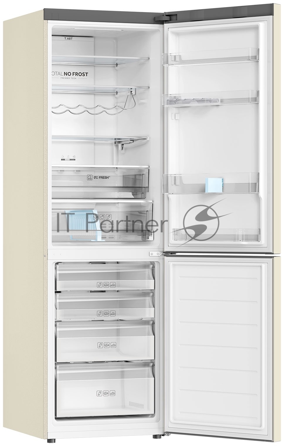 Haier C2F636CCFDU1 Холодильник Haier C2F636CCFDU1 бежевый двухкамерный 256/108 л морозилка снизу, No Frost