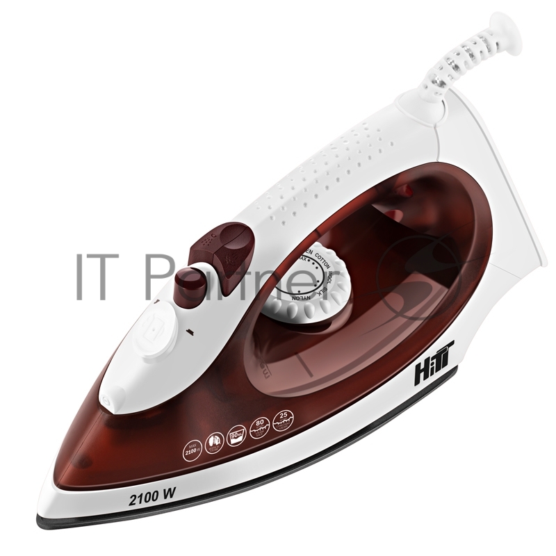 Утюг HITT HT-5111 коричневый/белый, 2100 Вт, 25 г/мин, 80 г/мин, 90 мл