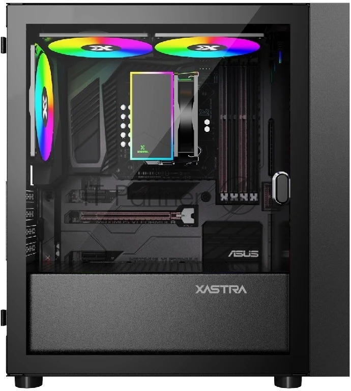 Компьютерный корпус XASTRA A305M 3ARGb Black mATX/Mesh/tempered glass/2x140мм + 1x120мм ARGb PWM fans/Door/ A305M-2FC14A-1FC12A-D