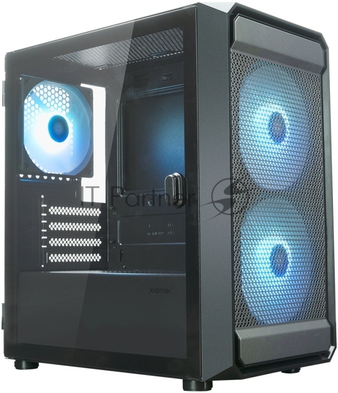 Компьютерный корпус XASTRA A303M 3ARGb Black mATX/Mesh/ tempered glass / 2x140мм + 1x120мм ARGb PWM fans/ Door/ A303M-2FC14A-1FC12A-D
