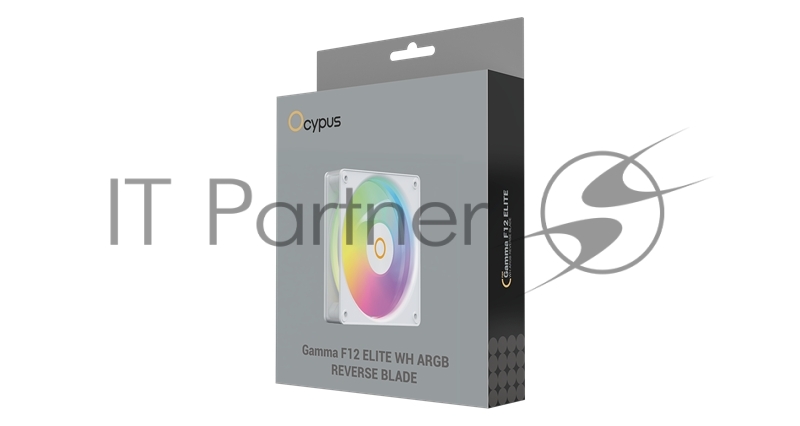 Вентилятор для корпуса Ocypus Gaммa F12 Elite WH ARGB REVERSE BLADE, 120x120x25мм, 4-PIN PWM, 600-1800 RPM, 26 DBA MAX, HYDRO BEARING