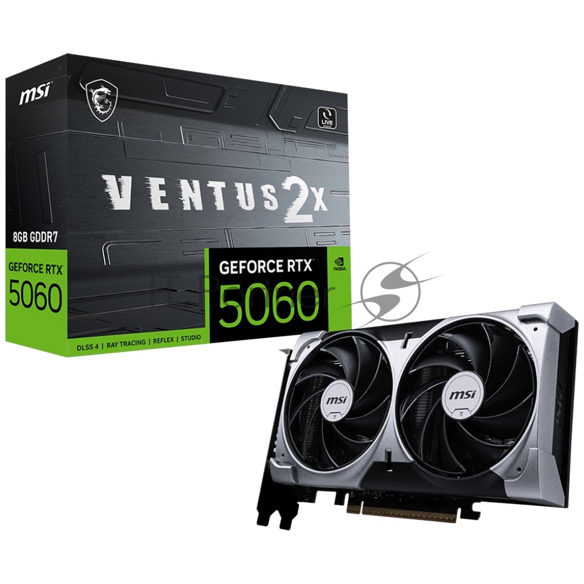 Видеокарта MSI RTX5060 8G VENTUS 2X RTX 5060 8Gb 128bit GDDR7 PCI-E 5.0 2497/28000 HDMIx1 DPx3 HDCP Ret