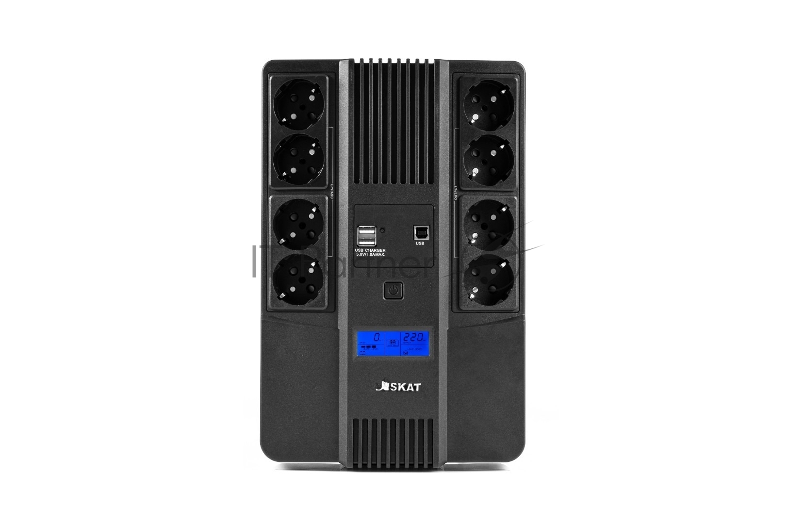 Источник бесперебойного питания Бастион SKAT-UPS 1000-AID-IN-1x9-8 600Вт 1000ВА черный