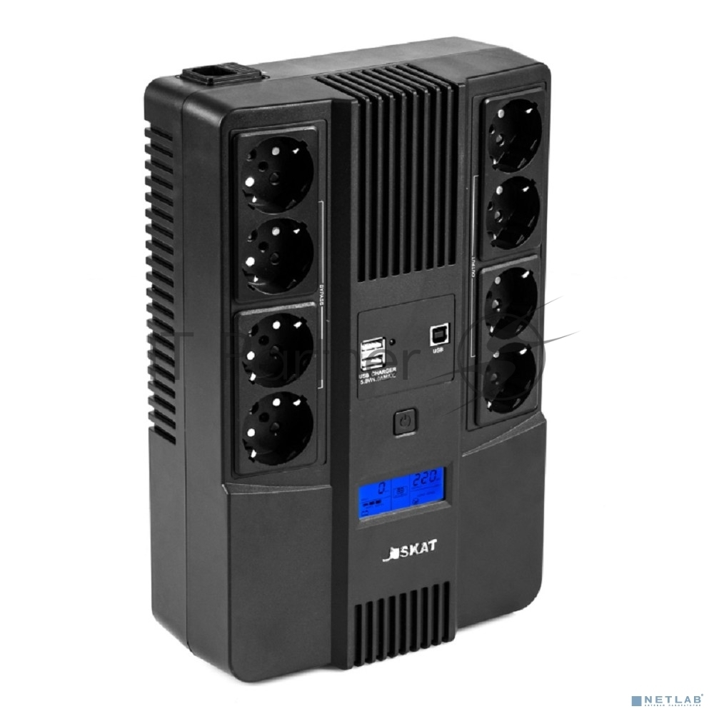 Источник бесперебойного питания Бастион SKAT-UPS 1000-AID-IN-1x9-8 600Вт 1000ВА черный
