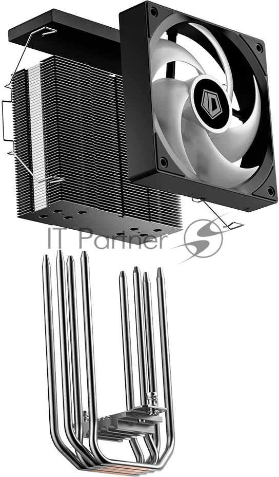 Кулер для процессора ID-COOLING SE-214-XT V2 LGA1851/1700/1200/115X/AM5/AM4 (16шт/кор, TDP 200W, PWM, 4 тепл.трубки прямого контакта, FAN 120мм, Random Spectrum Lighting) RET