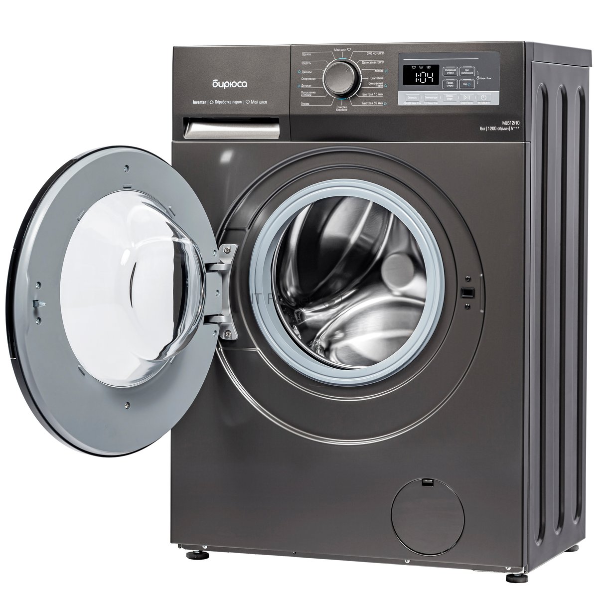Стиральная машина БИРЮСА WM-ML612/10 DM серый, загрузка фронтальная 6 кг, 1200 об/мин., класс: A+++
