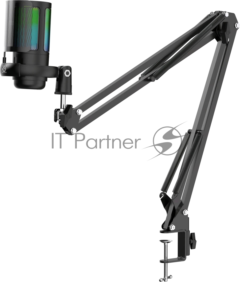 Defender Игровой стрим микрофон Space GMC 550 USB, RGB, стойка, провод 1.8 м [64655]