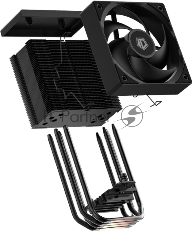 Кулер Cooler ID-Cooling SE-904-XT BLACK LGA1851/1700/1200/115X/AM5/AM4 (TDP 180W, PWM, 4 тепл.трубки прямого контакта, FAN 100мм) RET