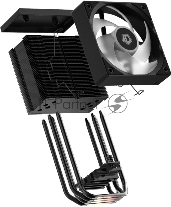 Кулер Cooler ID-Cooling SE-904-XT ARGb BLACK LGA1851/1700/1200/115X/AM5/AM4 (TDP 180W, PWM, 4 тепл.трубки прямого контакта, FAN 100мм, Addressable RGb LED) RET