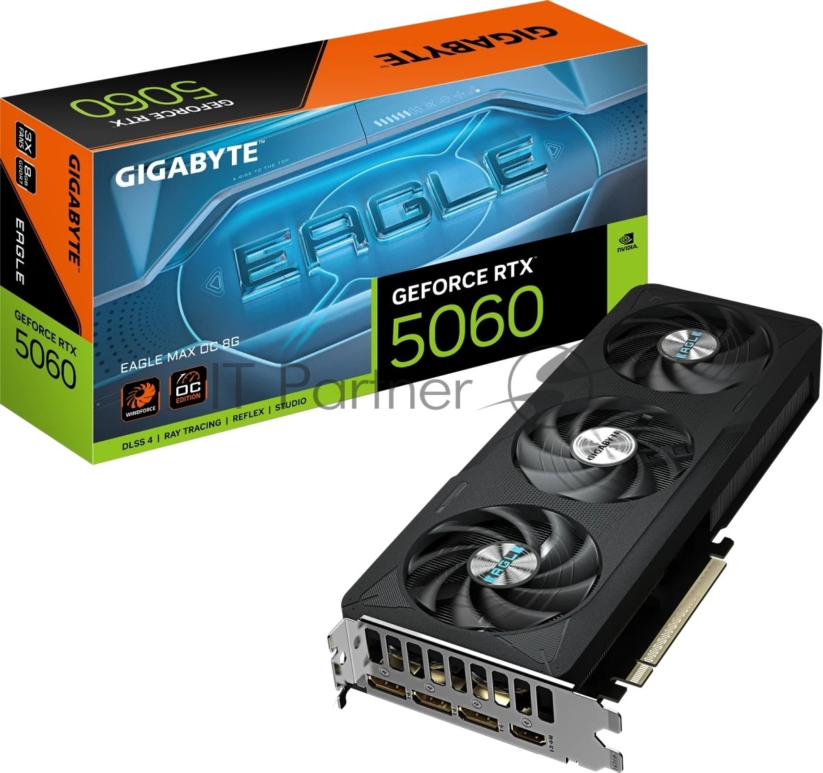 Видеокарта Gigabyte GV-N5060EAGLEMAX OC-8GD, NVIDIA GeForce RTX 5060, 8 ГБ GDDR7, 128 бит, PCI-e 5.0, 1xHDMI, 3xDP