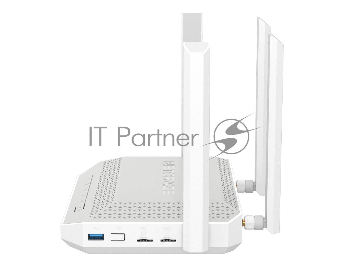 Гигабитный интернет-центр Netcraze Hopper 4G+ (NC-2312) с модемом 4G+, двумя слотами для SIM-карт, Mesh Wi-Fi 6 AX3000, 5-портовым Smart-коммутатором и многофункциональным портом USB 3.0