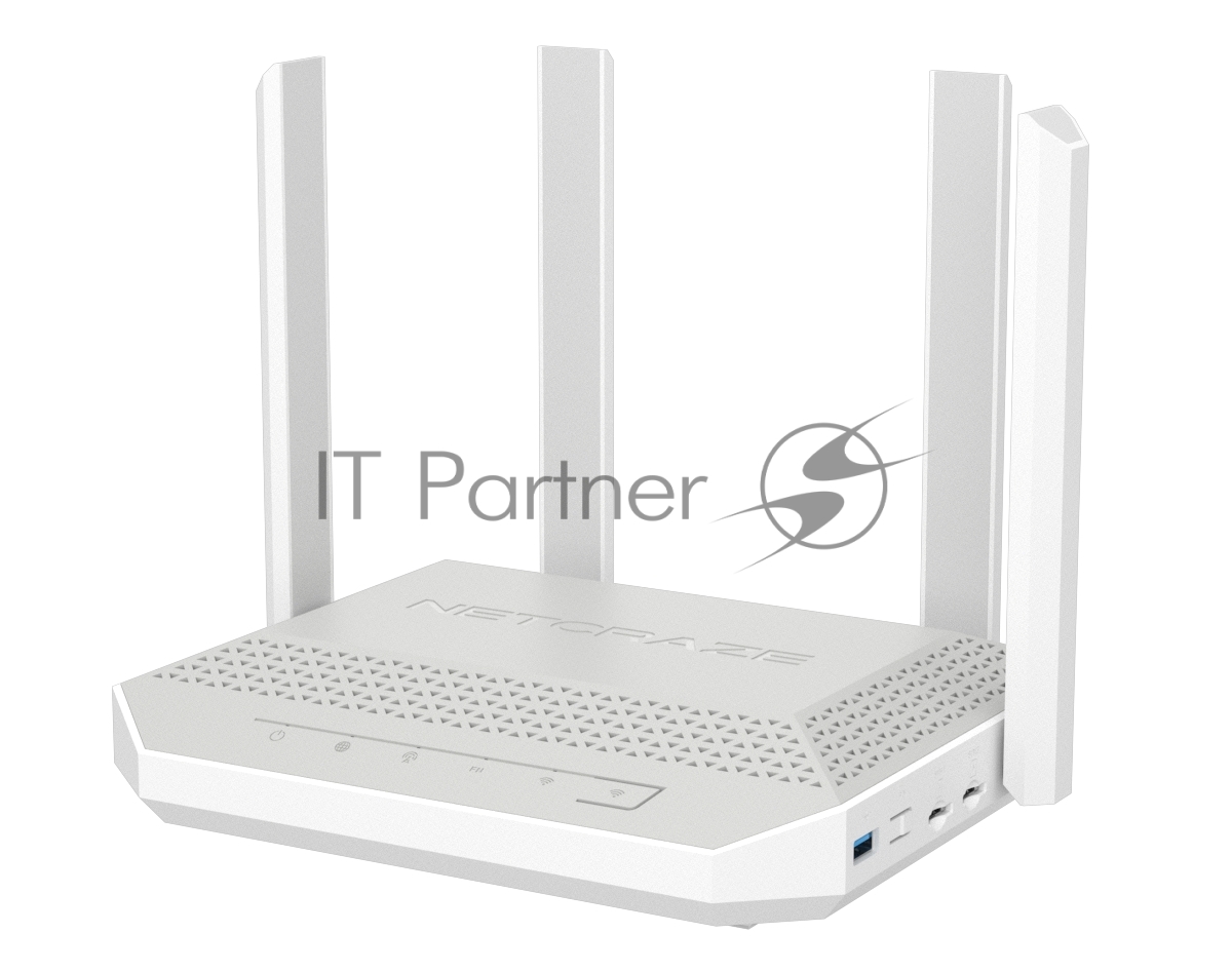Гигабитный интернет-центр Netcraze Hopper 4G+ (NC-2312) с модемом 4G+, двумя слотами для SIM-карт, Mesh Wi-Fi 6 AX3000, 5-портовым Smart-коммутатором и многофункциональным портом USB 3.0