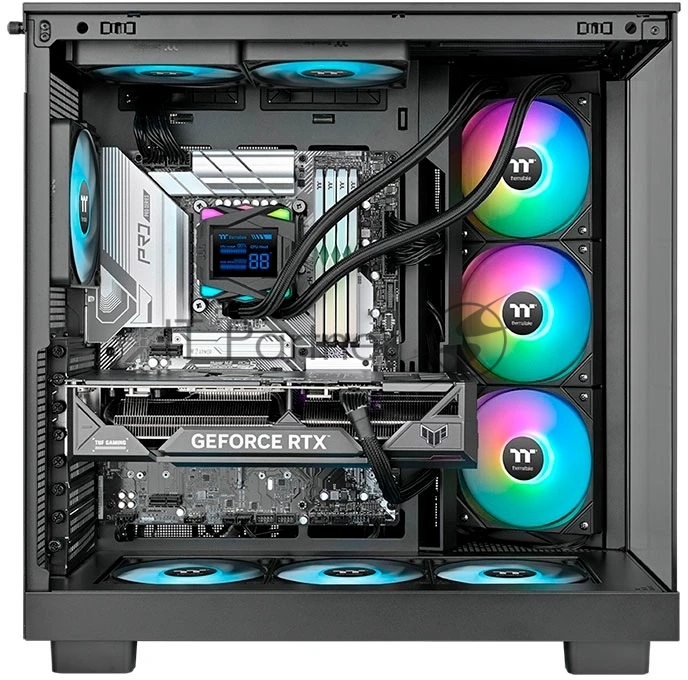 Система жидкостного охлаждения Thermaltake LA360-S ARGB Soc-AM5/AM4/1200/1700/1851 черный 4-pin 38.35dB Al+Cu LCD 360W Ret (CL-W462-PL12SW-A)
