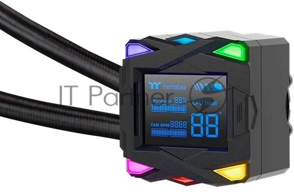 Система жидкостного охлаждения Thermaltake LA360-S ARGB Soc-AM5/AM4/1200/1700/1851 черный 4-pin 38.35dB Al+Cu LCD 360W Ret (CL-W462-PL12SW-A)