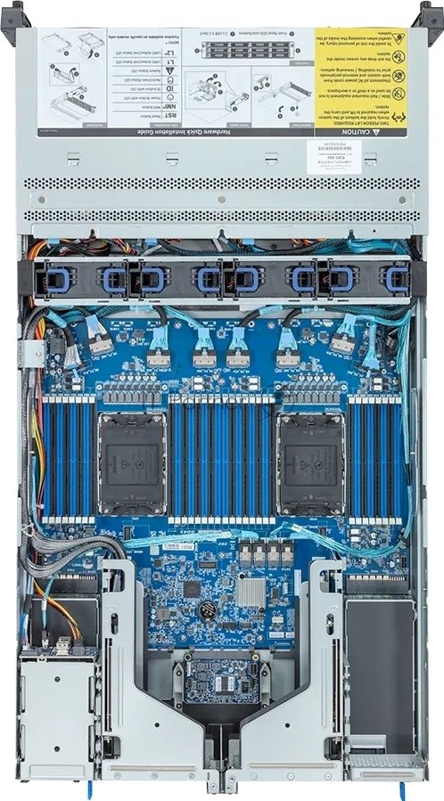 Шасси серверное Gigabyte Server Platform R283-S96 / 2U / 2xIntel (Gen 4/5) / 2xHS / 32xDIMM / 12xLFF NVME/SAS/SATA + 2xSFF SAS/SATA / 2x1GbE / 2xOCP 3.0 / 4xFHHL / 2x2000W / Rails / 1Y