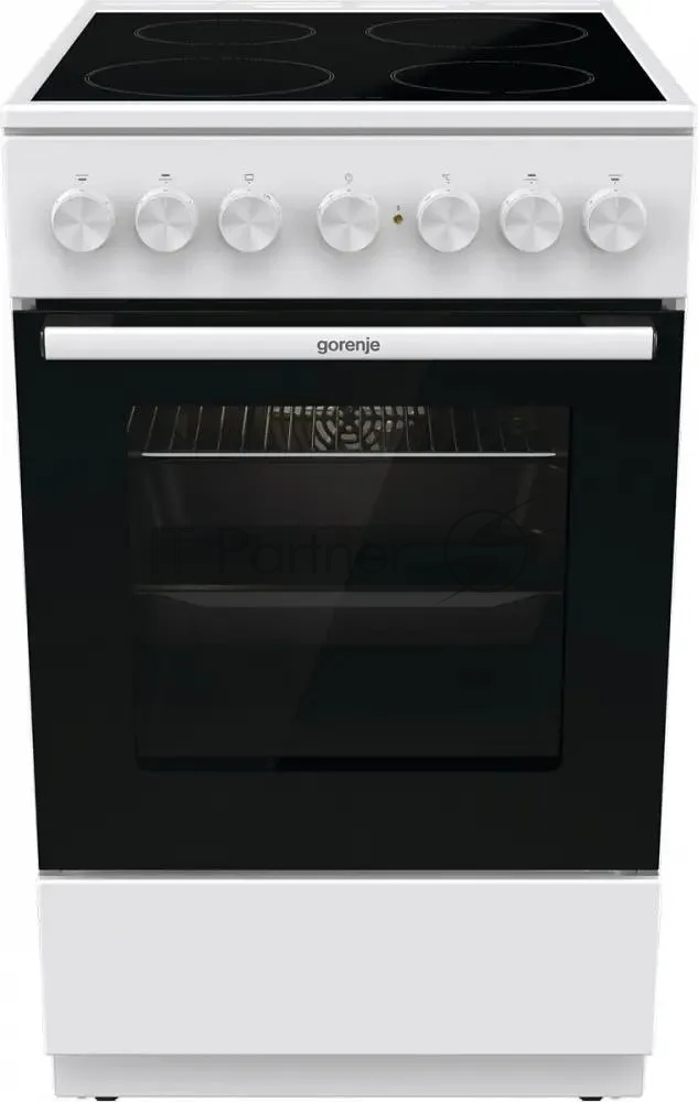 Электрическая плита Gorenje GEC5B42WG, стеклокерамика, электрическая, без крышки, белый