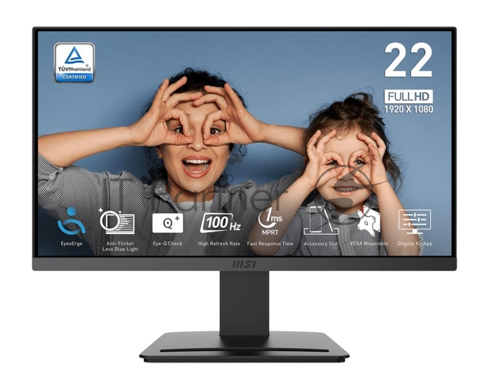 Монитор 21.45" MSI Pro MP223 E2 VA 1920x1080, 100 Гц, 4 мс, 16:9, 250 кд/м², HDMI 1.4b, DP, 3.5 Jack, черный