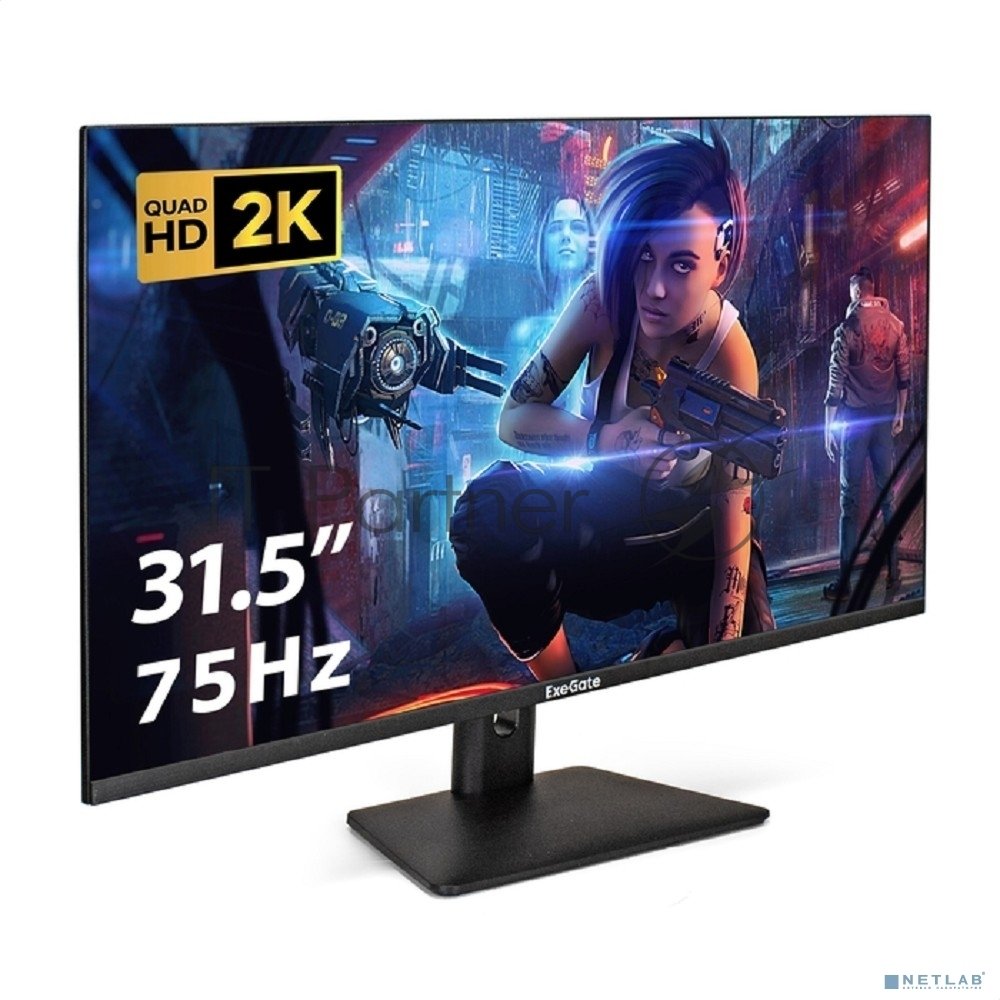 Монитор 31.5" ExeGate SmartView ES3207A IPS 2560x1440, 75 Гц, 1 мс, 16:9, 300 кд/м², HDMI 1.4, DP 1.2, USB, 3.5 Jack, динамики (2x3 Вт), FreeSync, Flicker-free, Low Blue Light, Pivot, VESA 100x100, черный