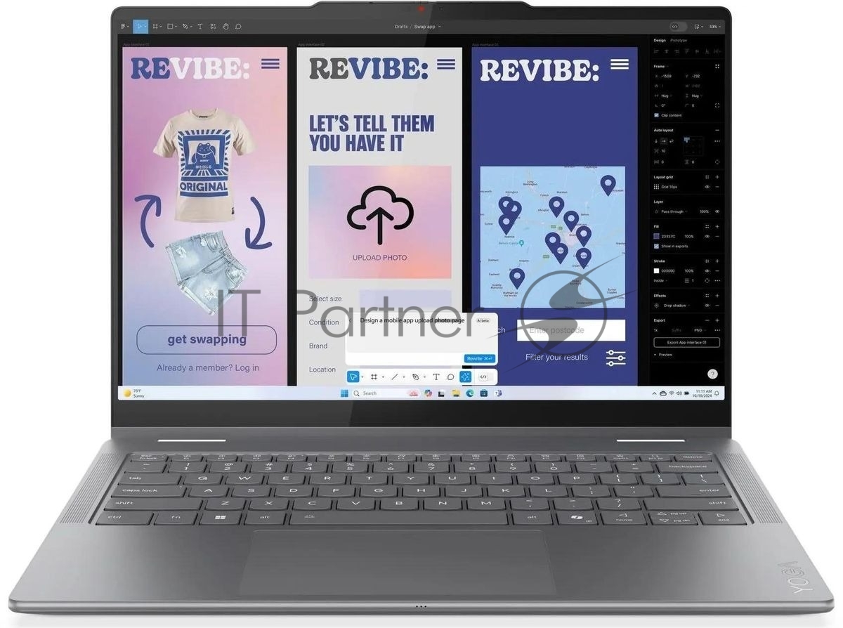 Ноутбук Lenovo Yoga 7 2-in-1 14ILL10 Intel Core Ultra 7 256V 2200MHz/14"/1920x1200 OLED/16GB/512GB SSD/Intel Arc Graphics/Wi-Fi/Bluetooth/Windows 11 Pro (83JQ007YRK_Win11P) Grey