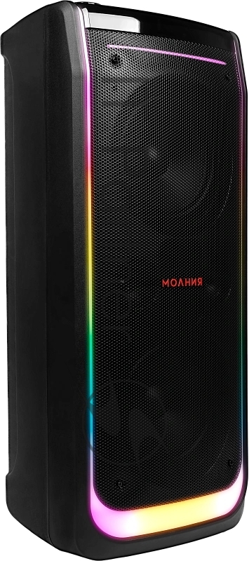 Колонка портативная Ural Молния 10000 черный 1000W 1.1 BT/3.5Jack/USB-C 20м 8000mAh