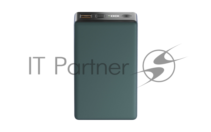 Портативный аккумулятор OLMIO QX-30, 30000mAh, 22.5W, QuickCharge3.0/PowerDelivery, LCD, темно-зеленый