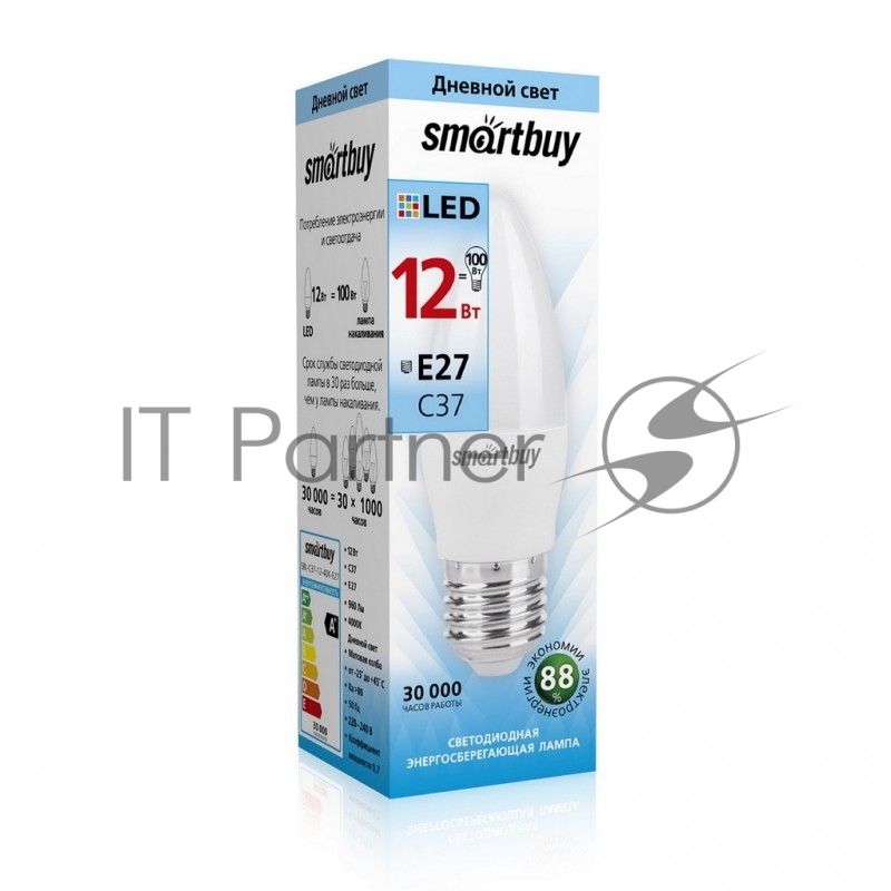 Светодиодная (LED) лампа Smartbuy-C37-12W/4000/E27