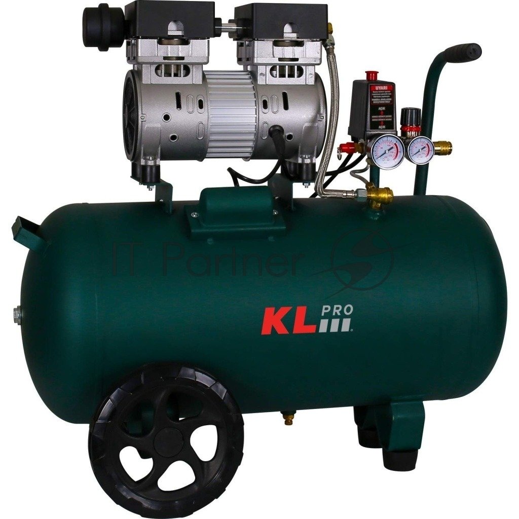 Профессиональный бесшумный воздушный компрессор KLPRO KLK50S (сеть, 0,7Квт, 8 бар, 126л/мин, емкость 50л)