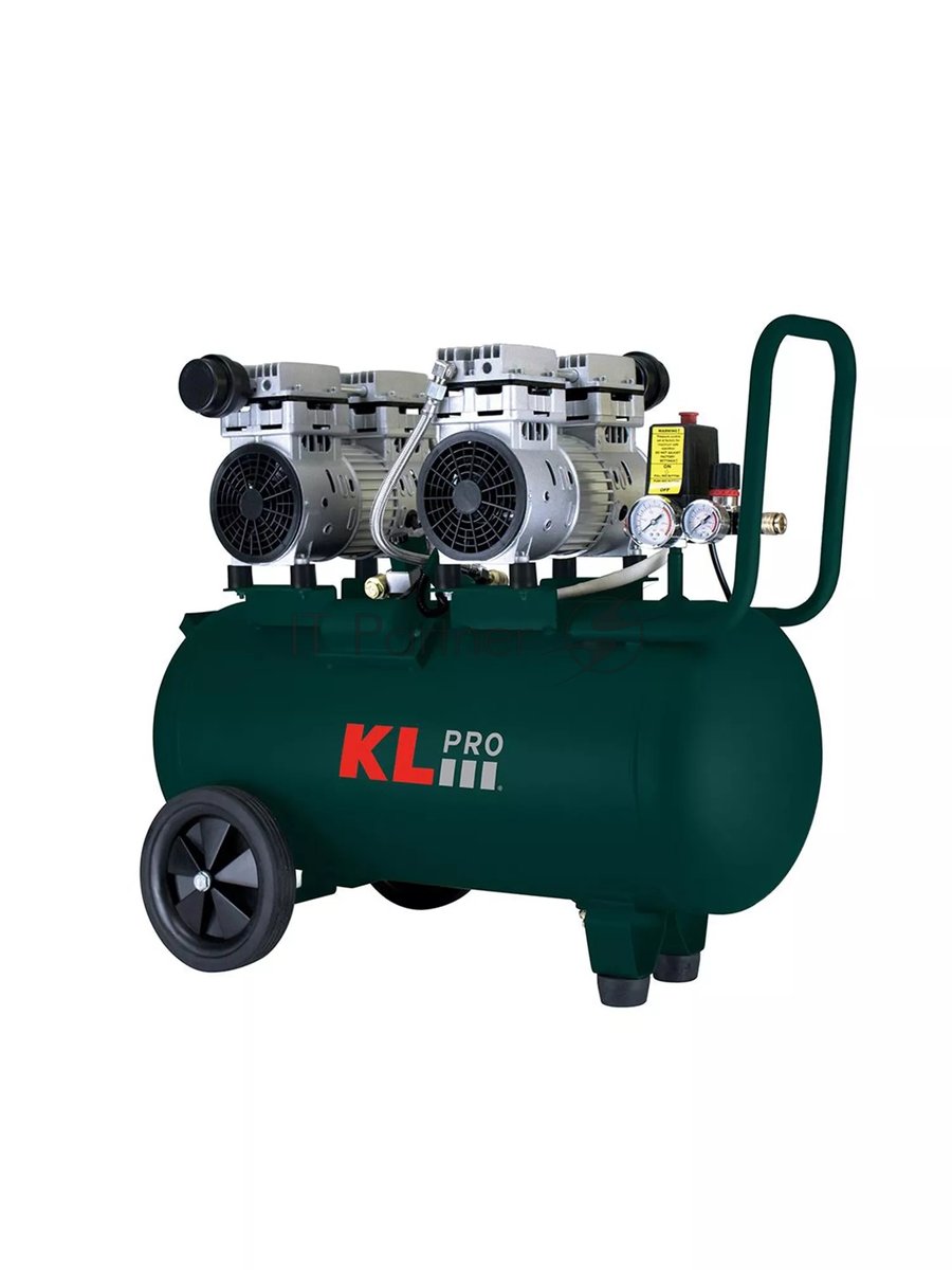 Профессиональный бесшумный воздушный компрессор KLPRO KLK50S2 (сеть, 1,5Квт, 8 бар, 262л/мин, емкость 50л)