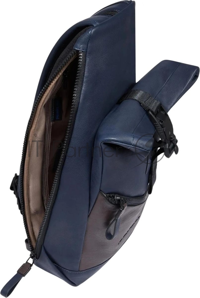 Рюкзак слинг Piquadro Harper CA6784AP/BLUTM синий/коричневый кожа