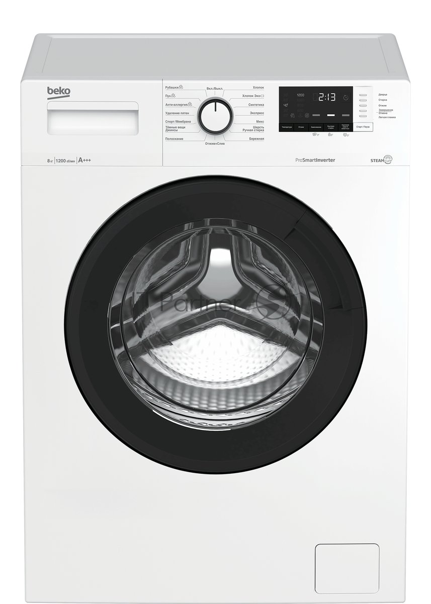 Стиральная машина Beko WSRE8612XAWI белый, загрузка фронтальная 8 кг, 1200 об/мин, класс: А