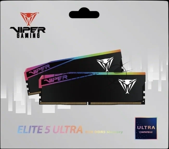 Оперативная память Patriot Memory Viper Elite 5 Ultra RGb RTL Gaming VEUR564G6028K DDR5 2x32Gb 6000MHz PC5-48000 CL28 DIMM 288-pin 1.4В kit single rank с радиатором Ret