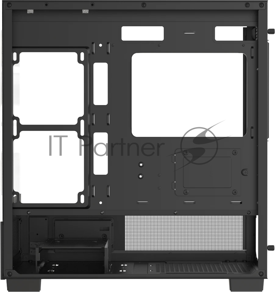 Корпус для ПК Formula V - Crystal E1M, mITX, mATX, 1х2.5", 1х3.5", 2xUSB3.0, Midi Tower, без БП, цвет чёрный, Crystal E1M Black