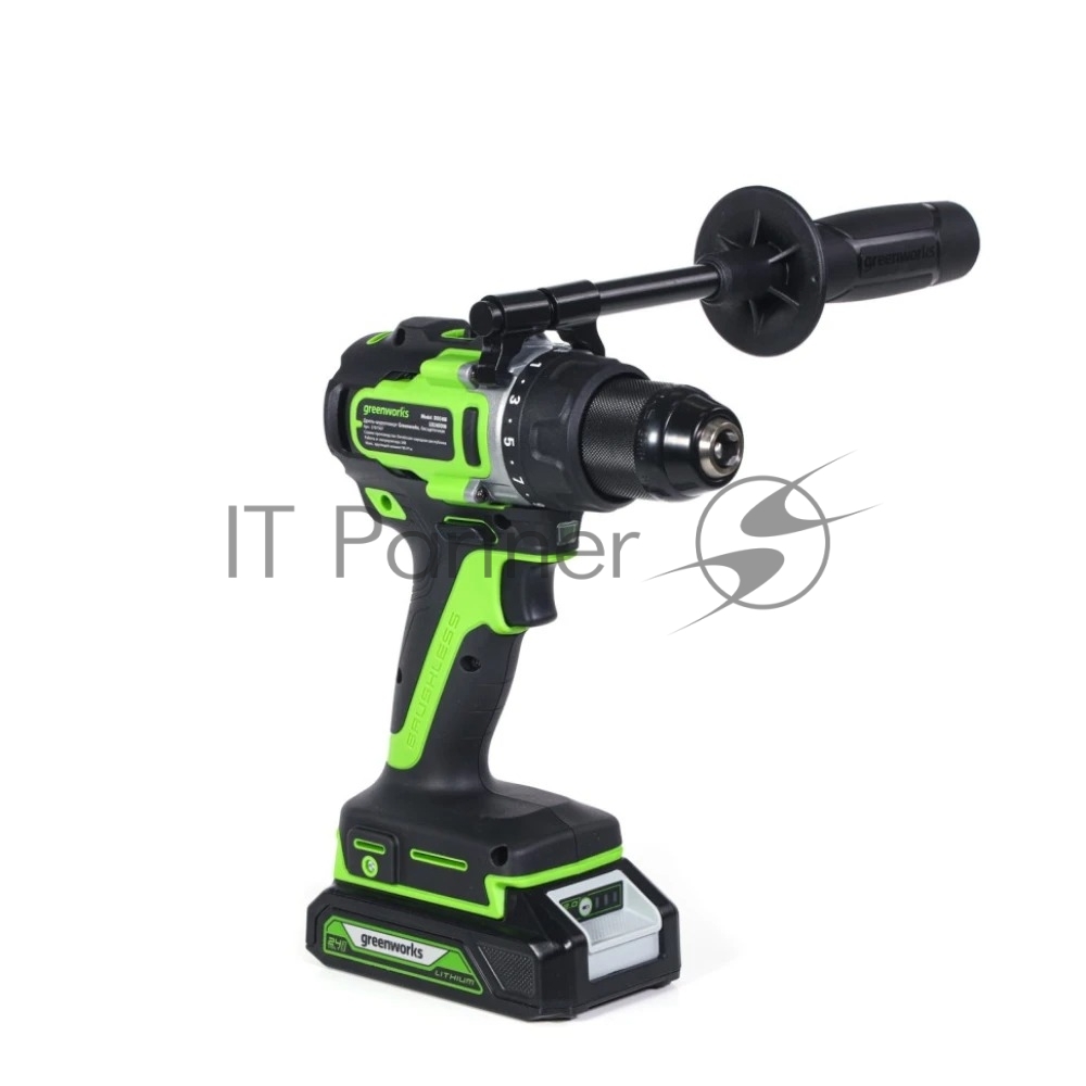Дрель-шуруповерт GREENWORKS GD24DD90, 24 В, 0,9 Ач, 90 Нм, бесщеточный