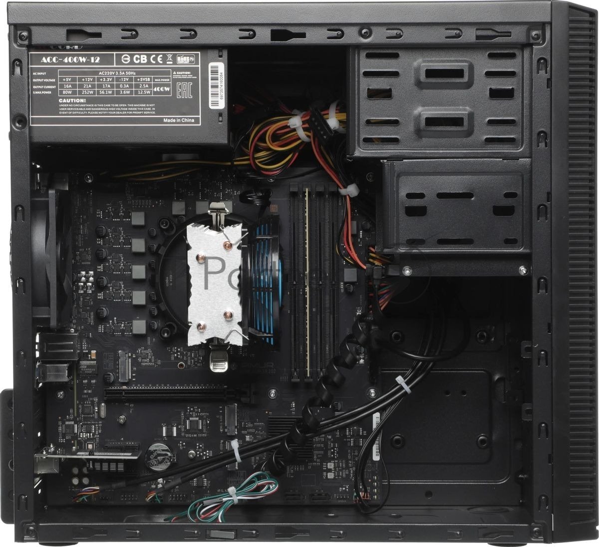 Компьютер Amur Нарвал B7I21 MT i3 12100 (3.3) 16Gb SSD 512Gb UHDG 730 FreeDOS 2.5xGbitEth 400W мышь клавиатура черный (RUS) (2147008)