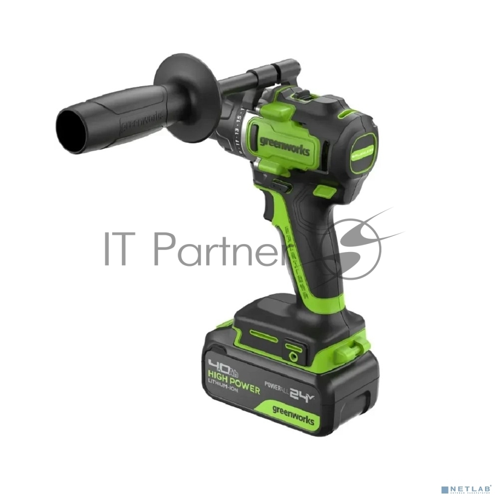 Дрель-шуруповерт GREENWORKS GD24DD90, 24 В, 0,9 Ач, 90 Нм, бесщеточный