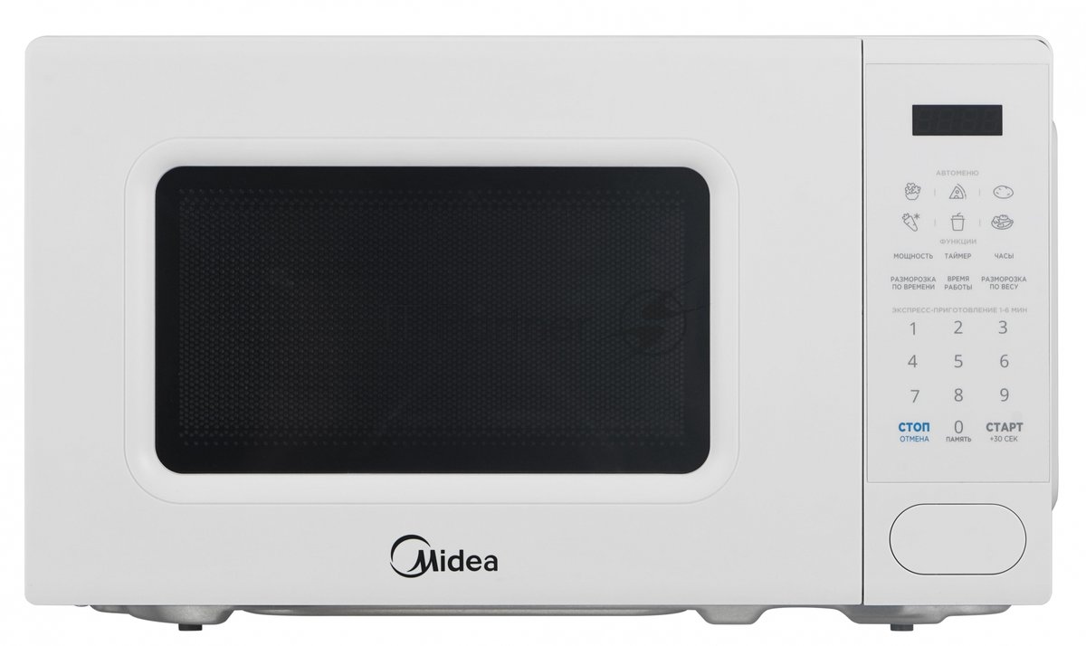 Микроволновая печь Midea EM720C2PR-W белый, 20 л, 700 Вт, переключатели - сенсор