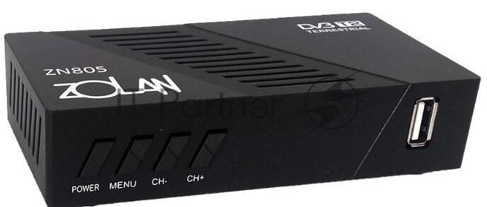 ТВ-тюнер ZOLAN ZN 805 DVB-T2/Wi-Fi/IPTV/MEGOGO/YouTube, дисплей