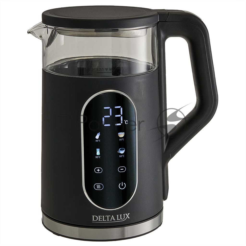 Чайник Delta Lux DE-1025 черный 2,2кВт, 1.7 л, LC
