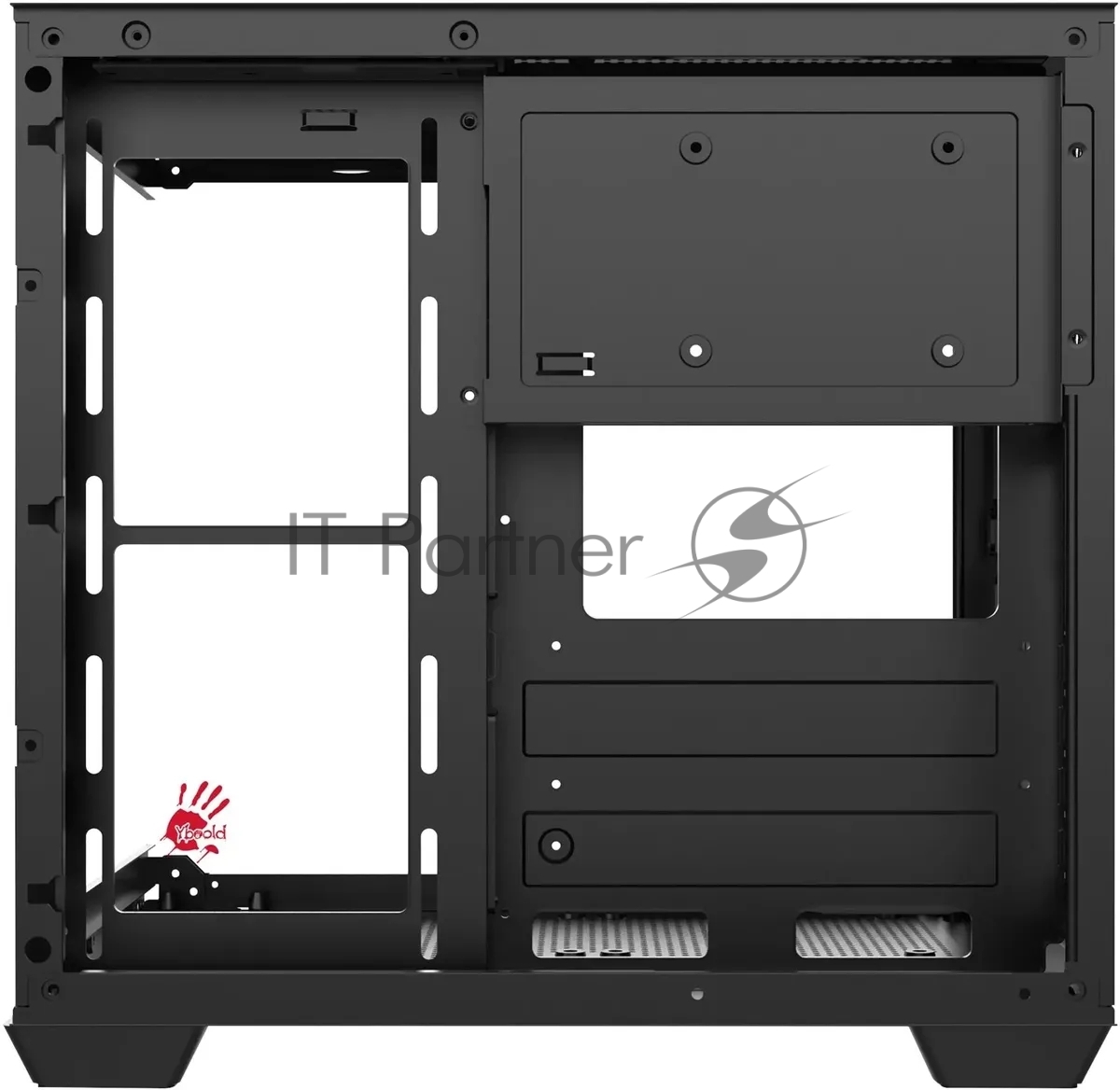 Корпус для ПК Bloody - CC-121, 2х2.5", 1х3.5", 1xUSB2.0, 1xUSB3.0, Mini Tower, без БП, цвет чёрный, CC-121-BK