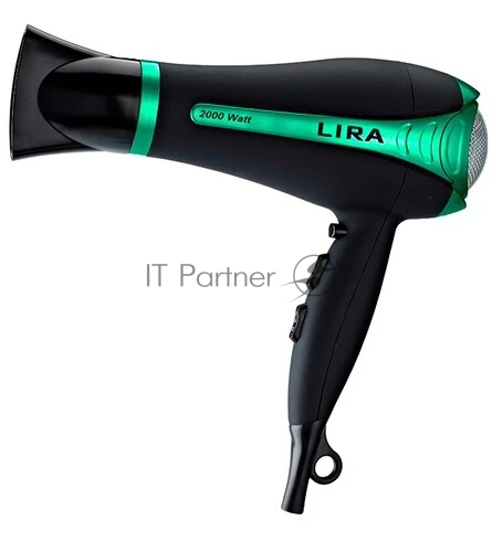 Фен LIRA LR 0702 черный/зеленый, 2000 Вт