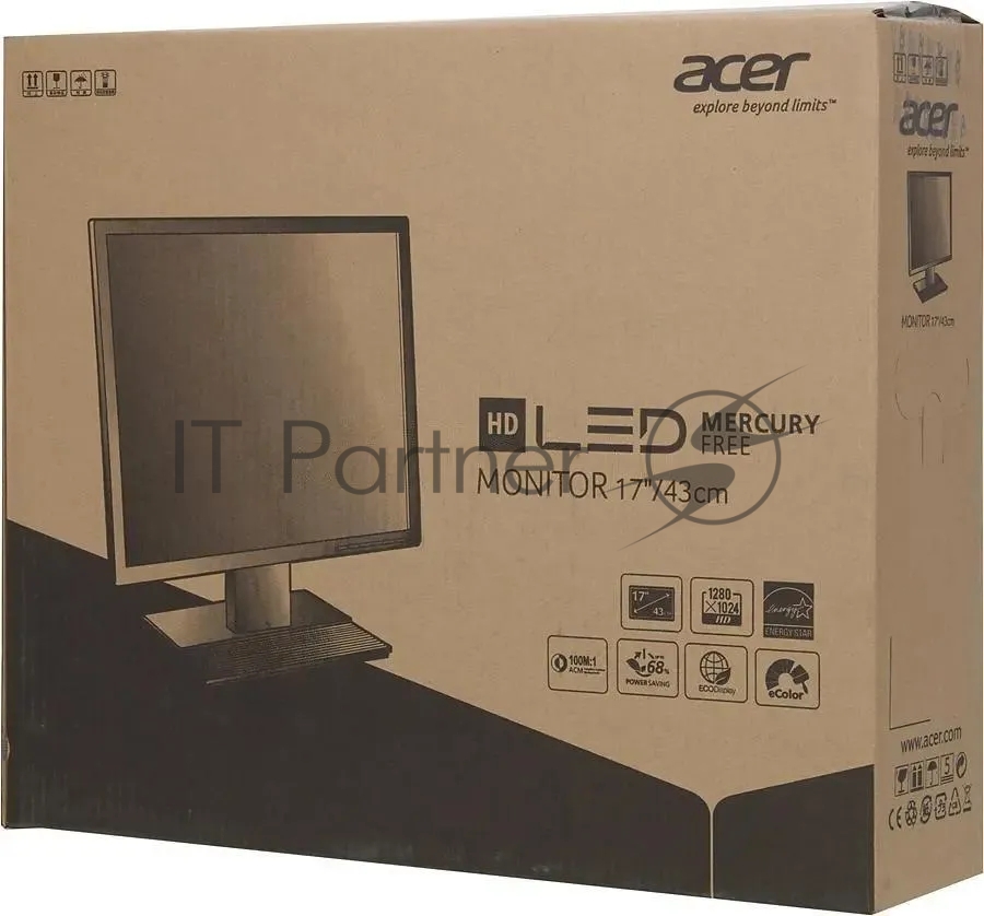 Монитор 17" Acer V176Lb TN 1280x1024, 75 Гц, 5 мс, 5:4, 250 кд/м², VGA, черный