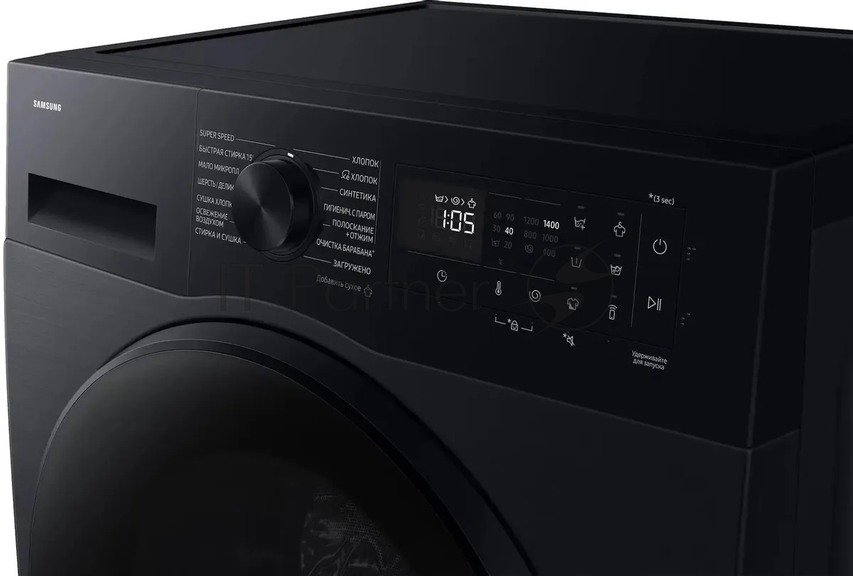 Стирально-сушильная машина Samsung WD90DG5G34BBLP черный, загрузка фронтальная 9 кг, 1400 об/мин., класс: A