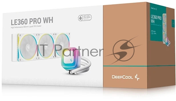R-LE360PRO-WHAMMC-G-1 - Кулер с водяным охлаждением, Deepcool, LE360 PRO WH R-LE360PRO-WHAMMC-G-1, Intel 1851/1700/1200/115х и AMD AM5/AM4/, TDP 300W, 3*120мм FL12 SE ARGB, 400-2400 RPM±10%, 66.23CFM, 37.7 dB(A), Белый