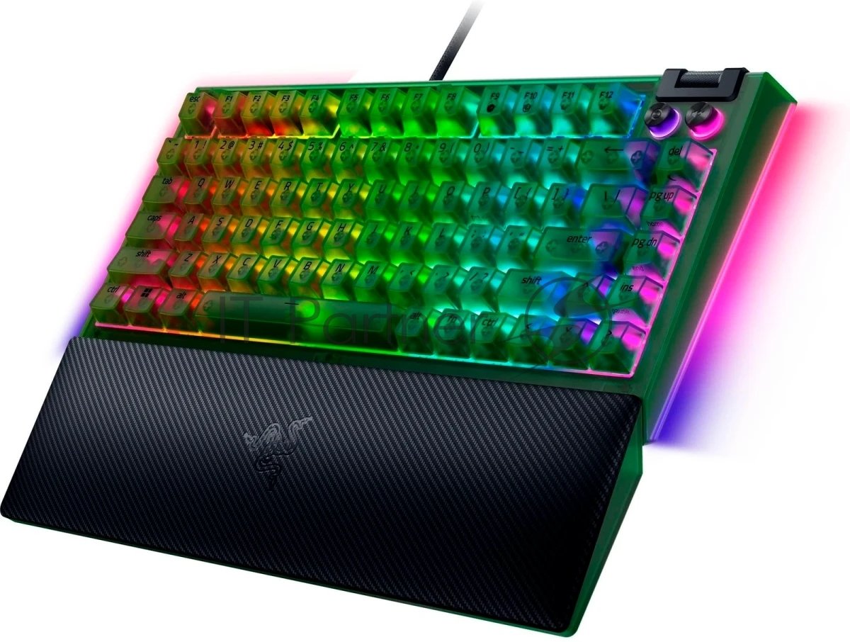 Клавиатура Razer BlackWidow V4 75% Orange Switch Phantom Green Edition проводная, USB Type-A, зелёный