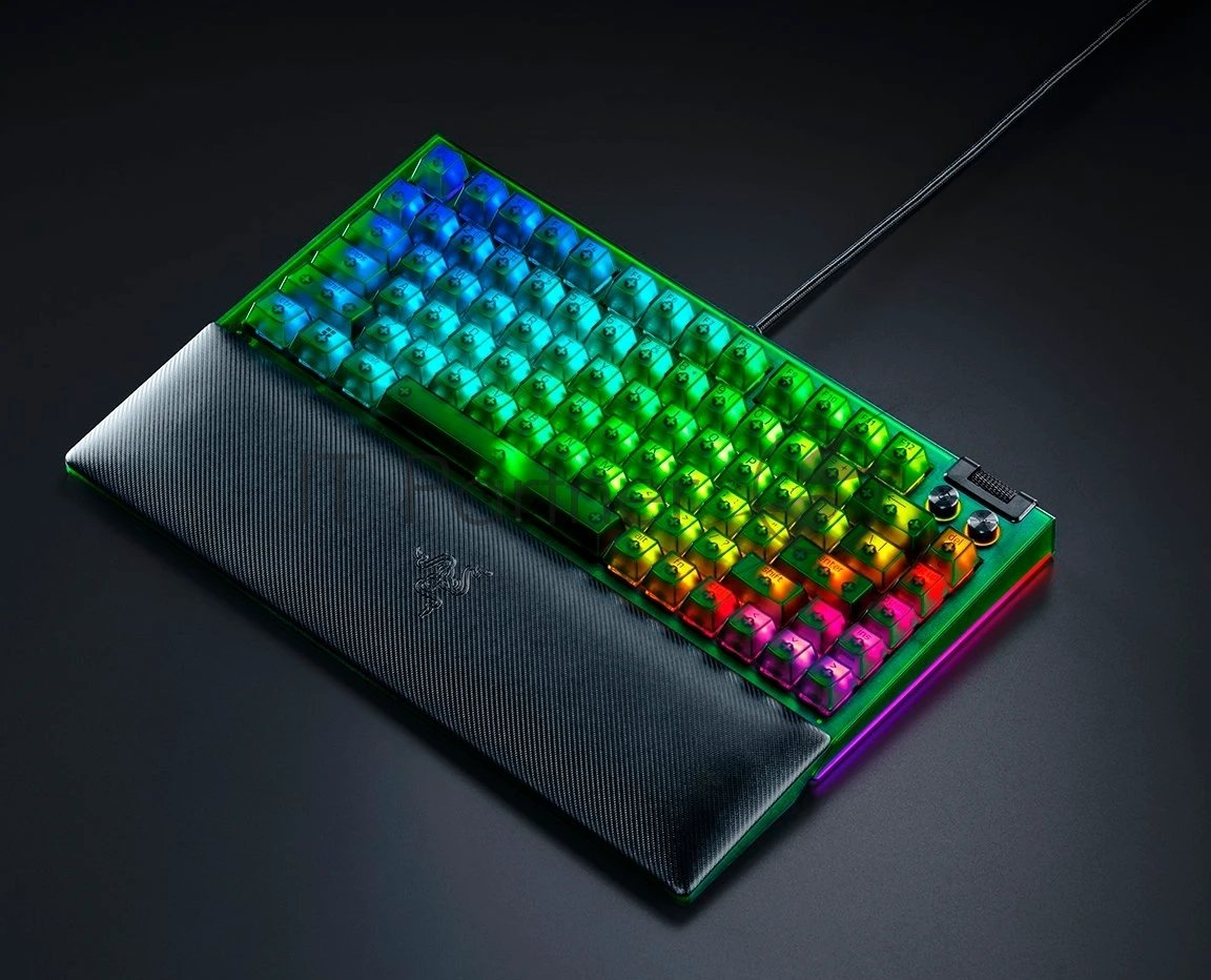 Клавиатура Razer BlackWidow V4 75% Orange Switch Phantom Green Edition проводная, USB Type-A, зелёный