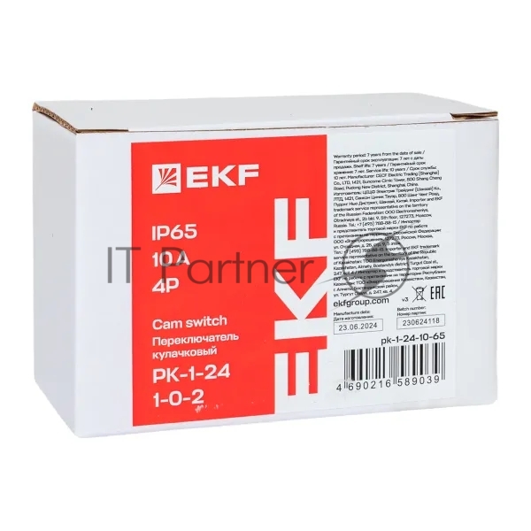 EKF pk-1-24-10 Переключатель кулачковый EKF ПК-1-24  (pk-1-24-10)  4П  10А "1-0-2"
