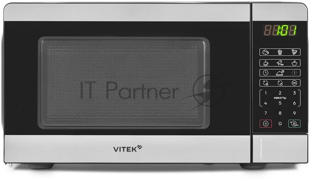 Микроволновая печь Vitek VT-MW0420 черный, 20 л, 700 Вт, переключатели - кнопки